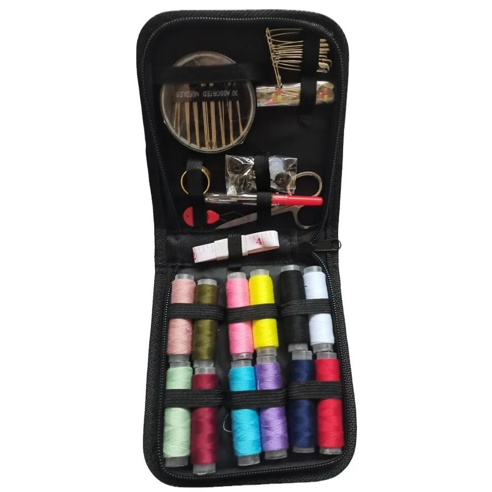 All-in-one Compact Sewing Supply Set in Zipper Case, Assorted Color Threads & Essential Sewing Accessories, Wearproof Oxford Storage Bag, Perfect for Home Daily Clothes Repair, Outdoor Travel Backup, Dressmaking Craft and Dormitory Living Use view 7