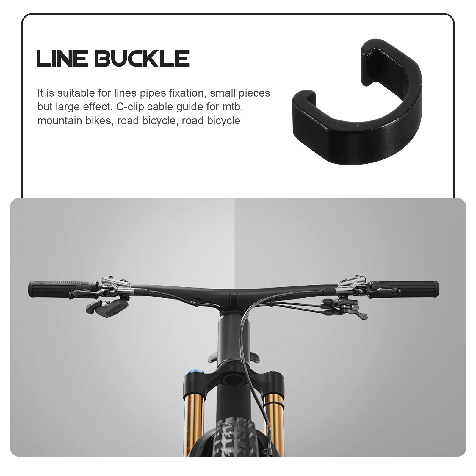 10Pcs U Shaped Cable Clips Aluminum Alloy Bike Wire Clamps for Road Mountain Bike Line Fixing C Clip Buckle Brake Line Clamp view 2
