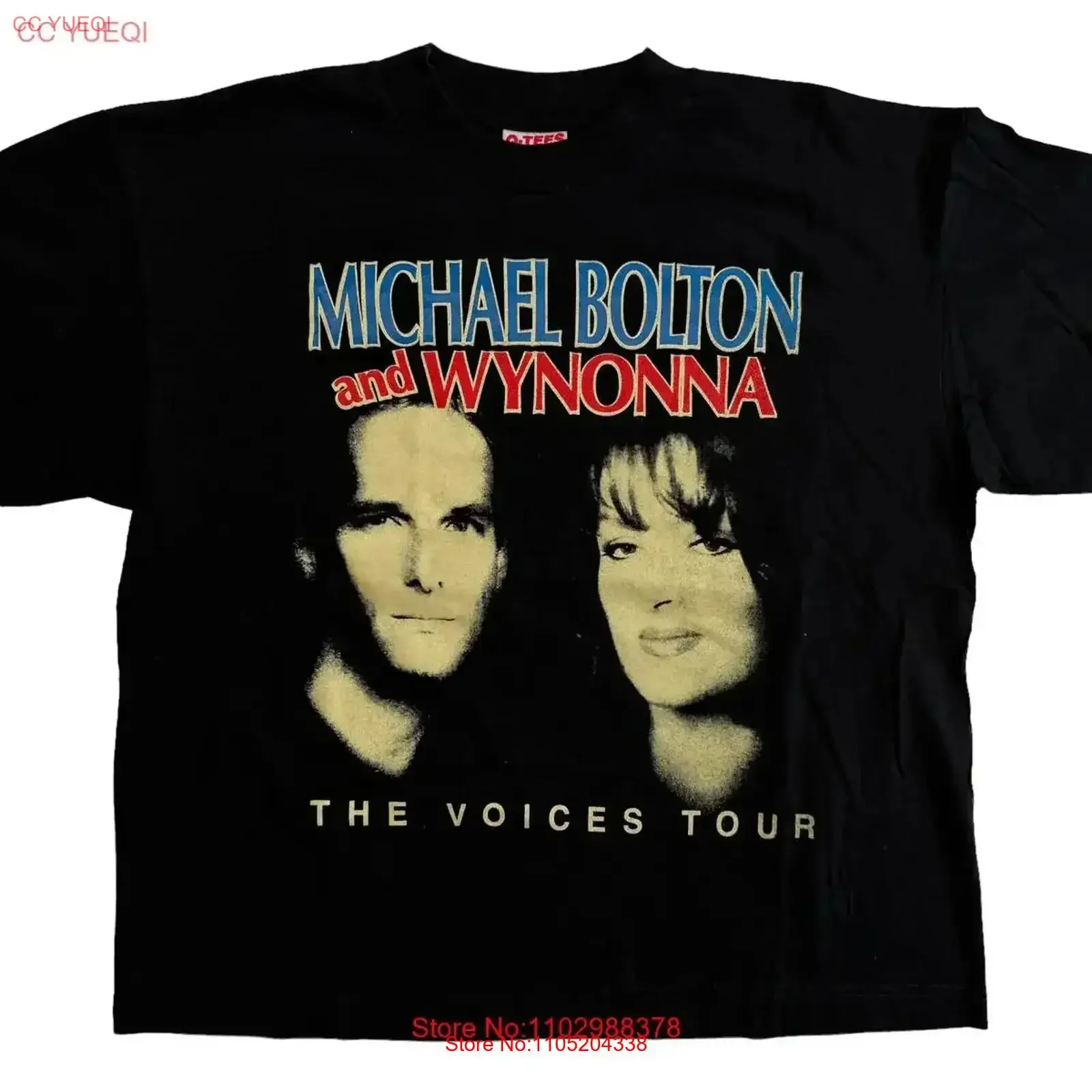 تي شيرت مايكل بولتون و Wynonna Judd قطن أسود بجميع المقاسات للرجال MC033 عتيق مغسول أنيق قليلاً عتيق مغسول #1