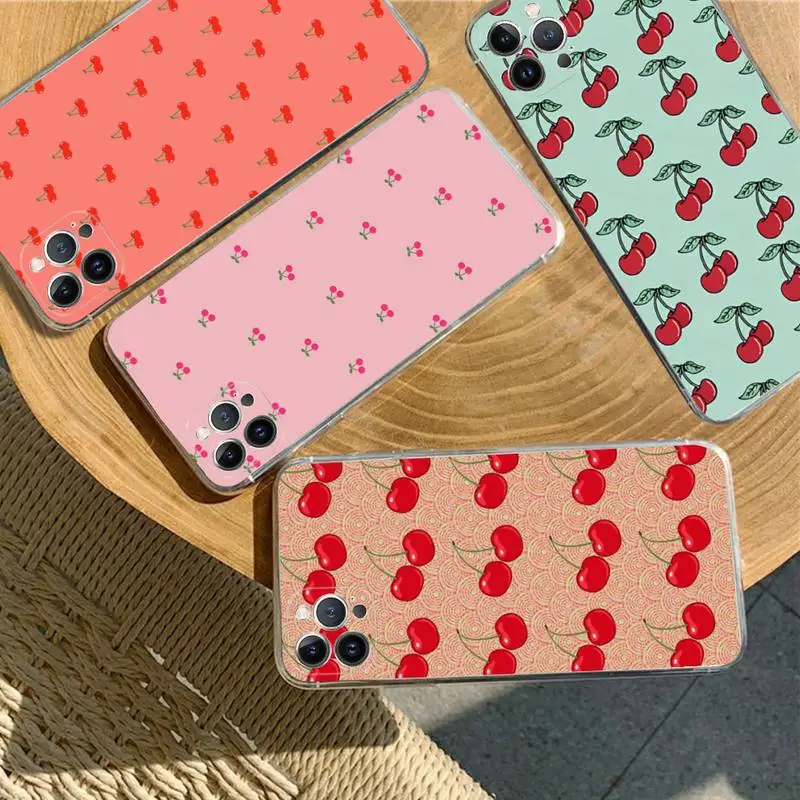 MaiYaCa Sweet Cherry Phone Case For iPhone XR X XS Max 14 13 Pro Max 11 12 Mini 6 7 8 plus SE 2020 Printing Cover