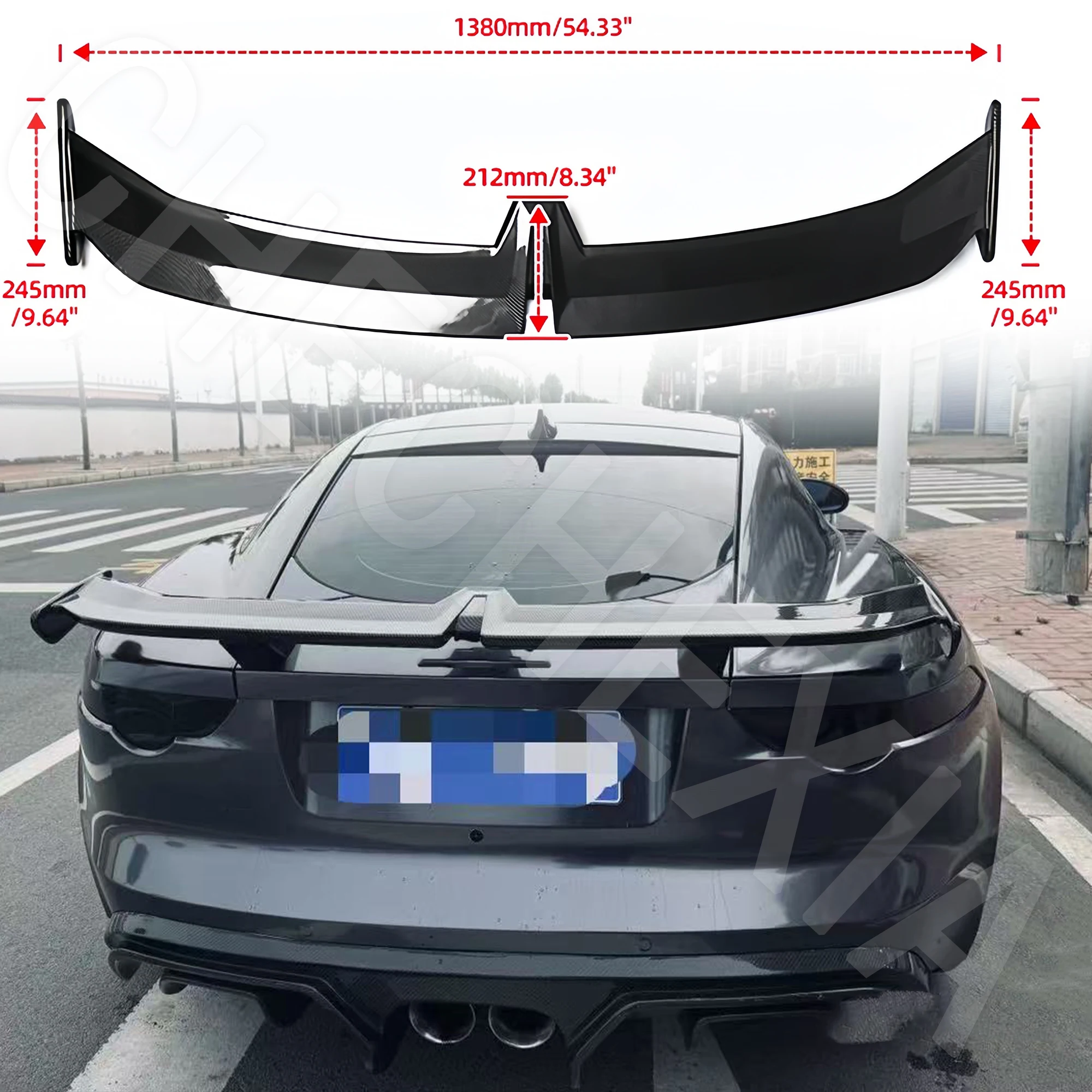 

For Jaguar F-TYPE Spoiler 2014-2018 Car Rear Trunk Lip Wing ABS High-Quality Carbon Fiber Appearance Rear Trunk Spoiler Wing