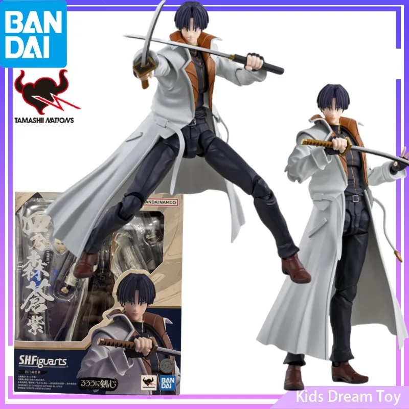 Bandai in Stock Original S.H.Figuarts Rurouni Kenshin Anime Figures -Aoshi Shinomori- Action Figures Toys PVC Collectible Model