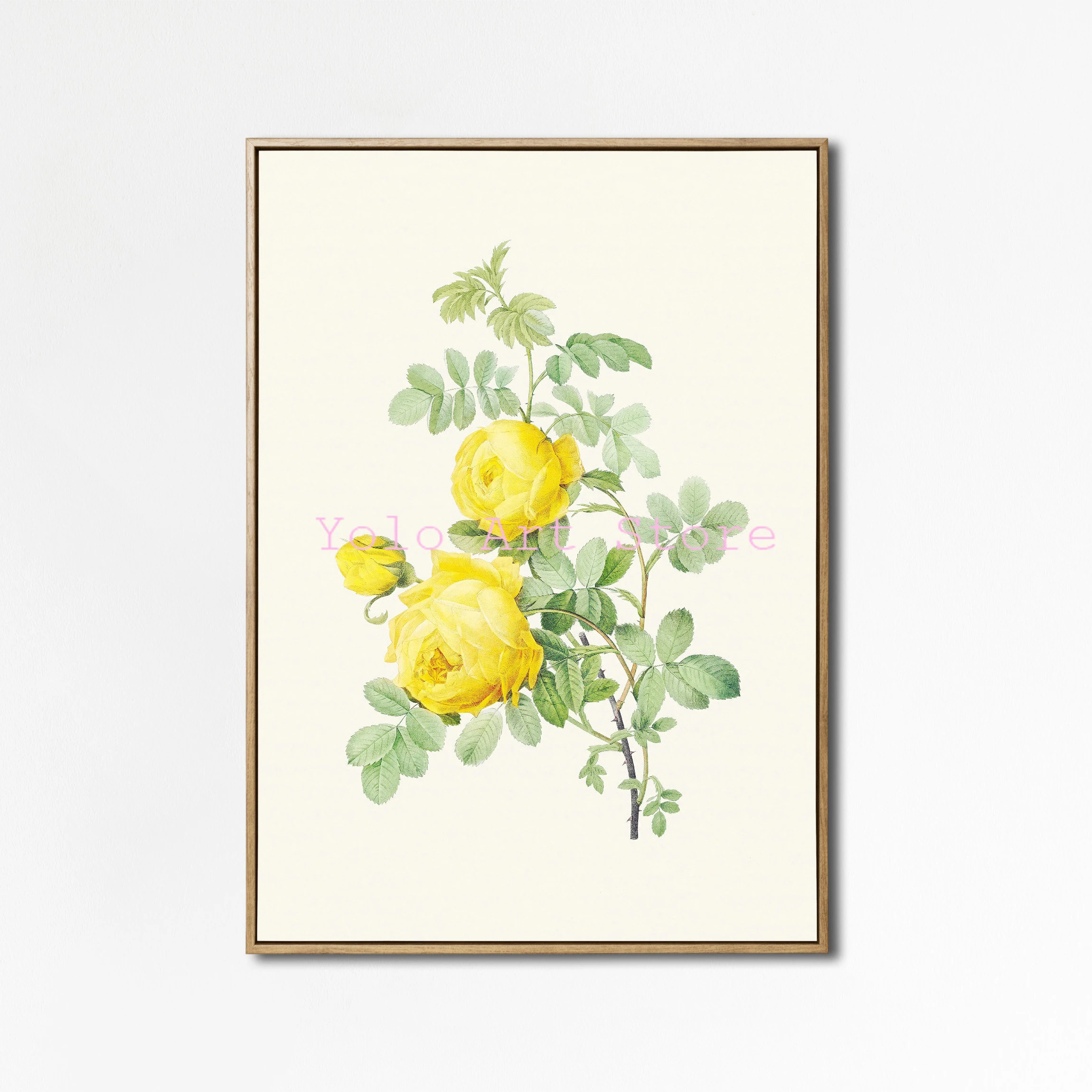 Vintage Color Botanical Hydrangea Rose Lavender Floral Posters and Prints Canvas Printing Wall Art Picture for Living Room De