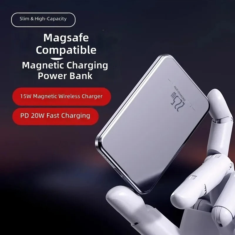 2026 New Magnetic Suction Fast Power Bank 3C Certified Ultra Thin Compact Portable for Apple Wireless Charging