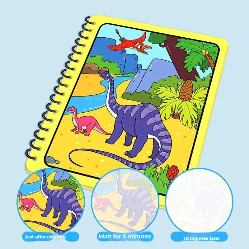 Livro de colorir aquático reutilizável, brinquedos de desenho para crianças, livro mágico, brinquedos de primeira infância para 2-6 anos de idade, meninas, meninos, presentes