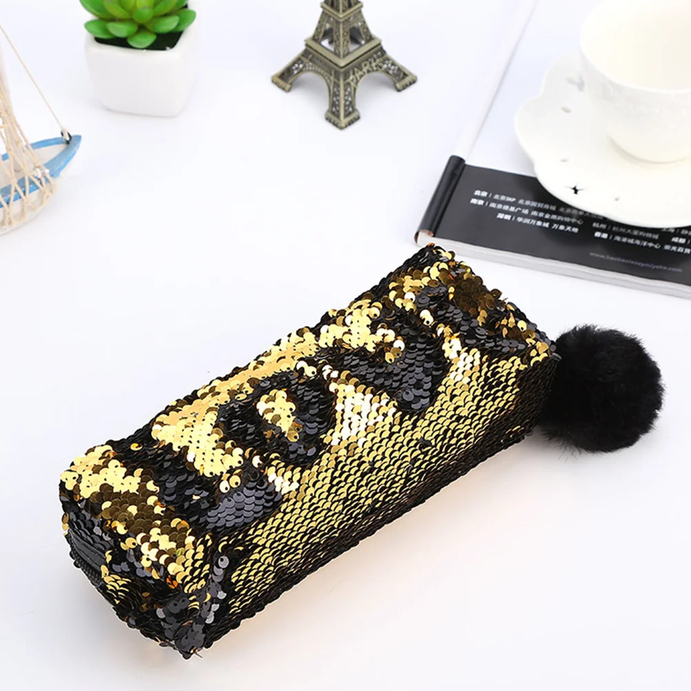 1 قطعة الترتر الحقيبة بريق حقيبة لمستحضرات التجميل مفاتيح مجوهرات الهاتف الخليوي مقلمة تخزين القرطاسية نمط عصري الغبار