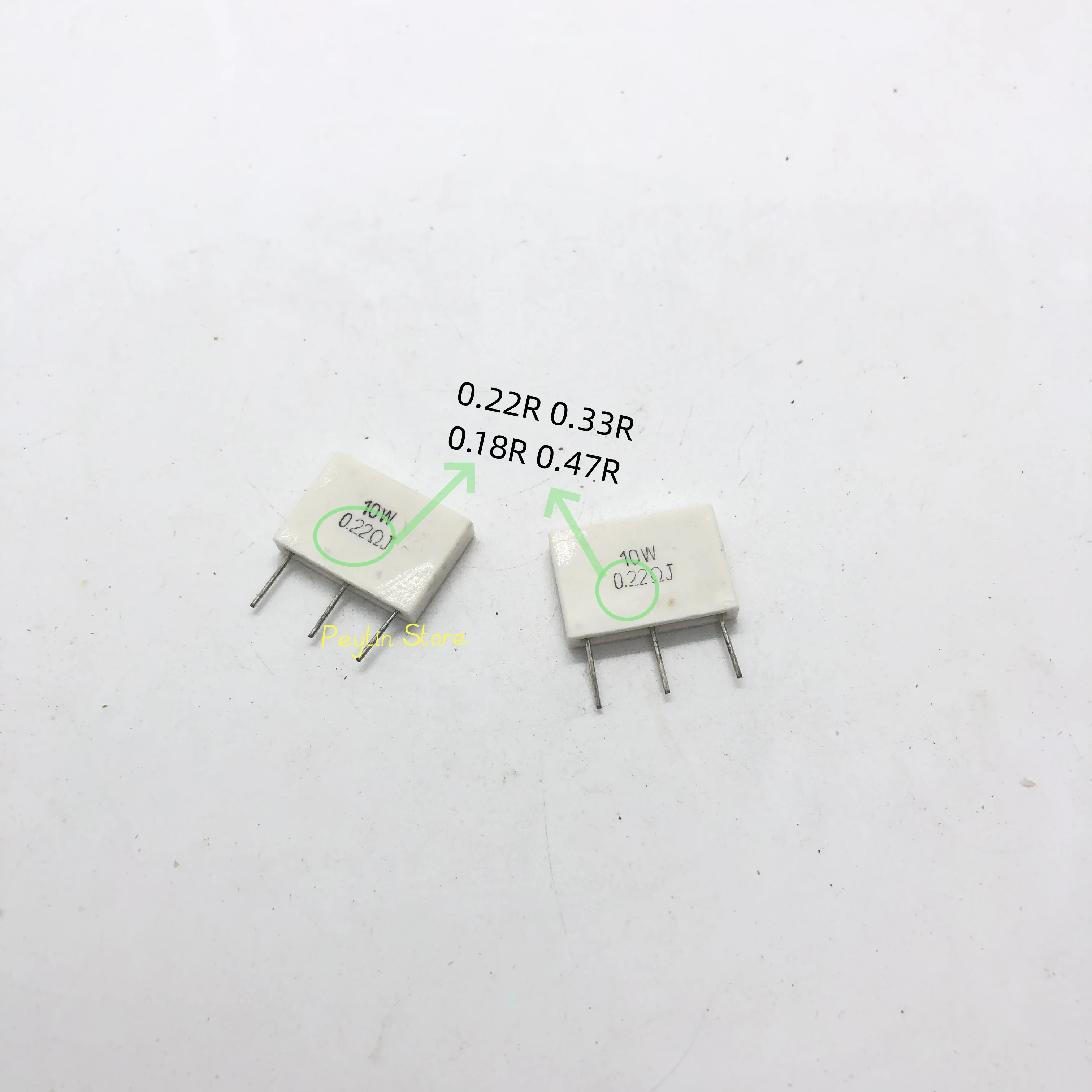 2Pcs MPR 5Wx2(5W+5W) 0.18R 0.22R 0.33R 0.47R Twin Non-inductive Tripod Cement Resistor