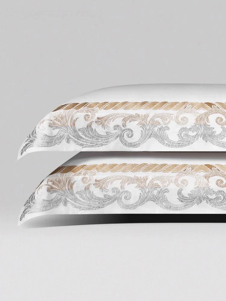 Bedding accessories 100% cotton flat edge pillowcase pair