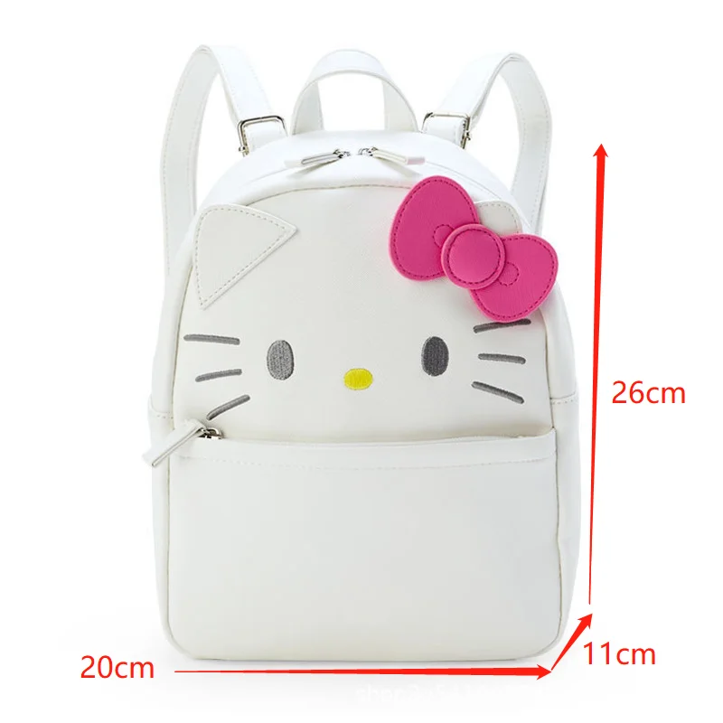 Sanrio Hello Kitty Melody Kawaii Backpack Women PU Leather Large Capacity Zip Up Backpack Girl Children Birthday Holiday Gifts