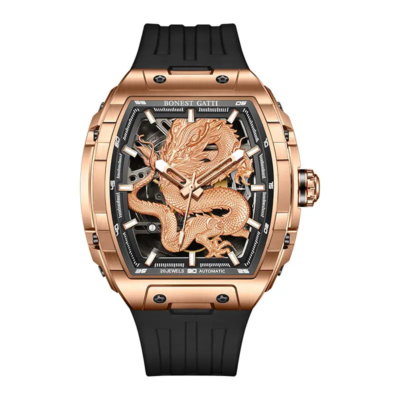 Top Brand Luxury Automatic Watch For Men Diamond Dragon Mechanical Watches Men's Sports Water Proof Wristwatches Gift For Dad