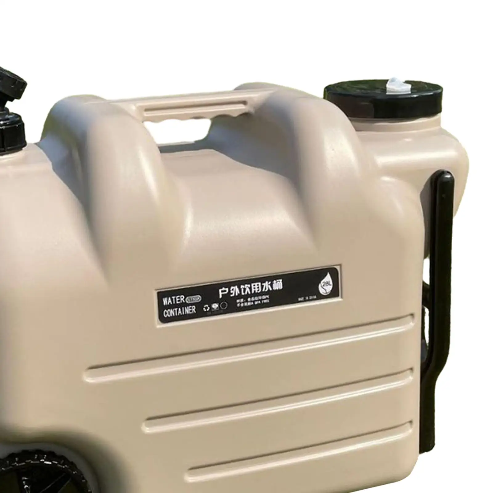 Water Container, Wheeled Water Tank, 28L, with Spigot and Screw Lid, Water