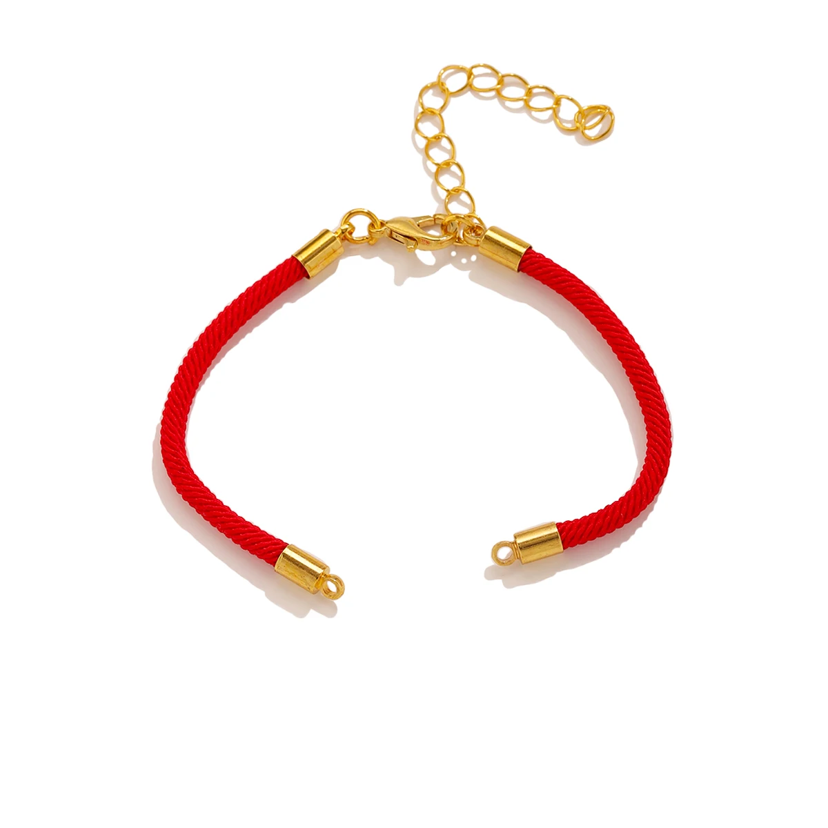 5PCS 3/4MM Adjustable Braiding Bracelets Connectors Polyamide Nylon Braiding Red Bracelet With Stainless Steel Cord End DIY Gift view 2
