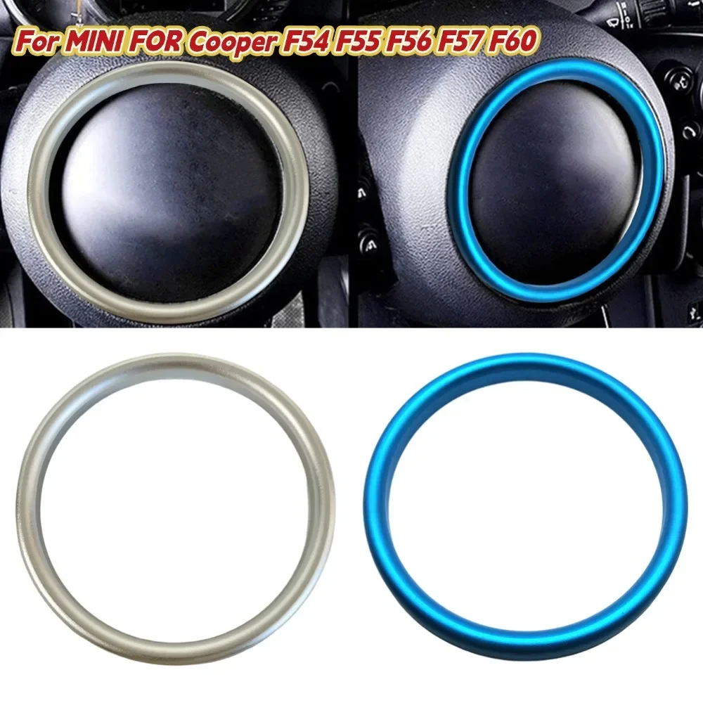 SILVER BLUE Car Steering Wheel Center Trim For MINI FOR Cooper F54 F55 F56 F57 F60 Steering Wheel Trim Decorative Ring