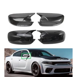 Car Rearview Side Mirror Cover For Dodge Charger for Chrysler 300 2011 2013-2021 Wing Cap StickerView Case Trim Carbon Fiber