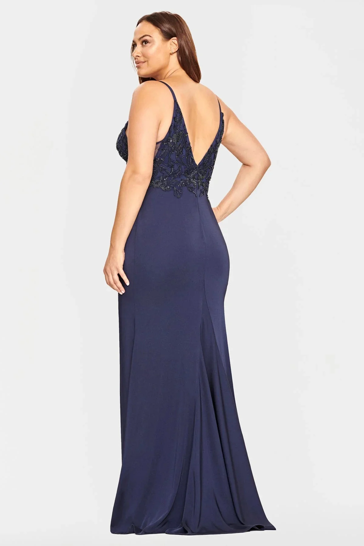 ENOCH Plus Size Side Slit Evening Dresses New Deep V-Neck Appliques Spaghetti Strap Backless Party Gowns Robes De Soirée Summer