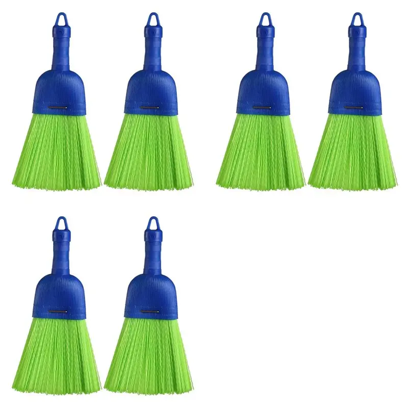 A7THK-6 Pcs Whisk Broom Polys Fiber Handheld Brush Hand Broom Outdoor Broom Car Broom With Hang Hole For Cleaning Inddoor