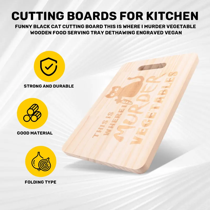 Kitchen chopping board Funny Cutting Board This is Where I Murder Vegetable Wooden Food Serving Tray Dethawing Engraved Vegan