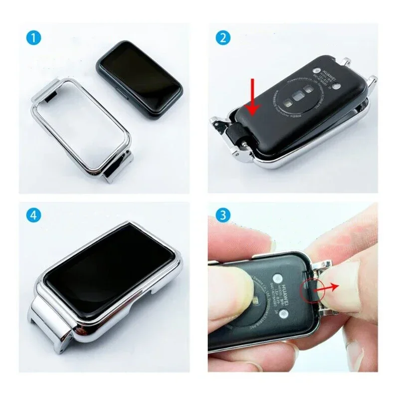 Metal Strap Case Protector for Huawei Band 9 Watchband for huawei band 8 Wristband for HUAWEI BAND 10 Bracelet Protective Frames