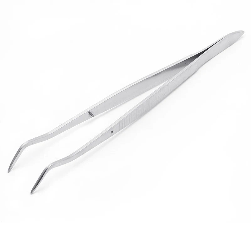 Stainless Steel Tweezers Serrated Curved Dental Instruments Dental Tool Drop Shipping