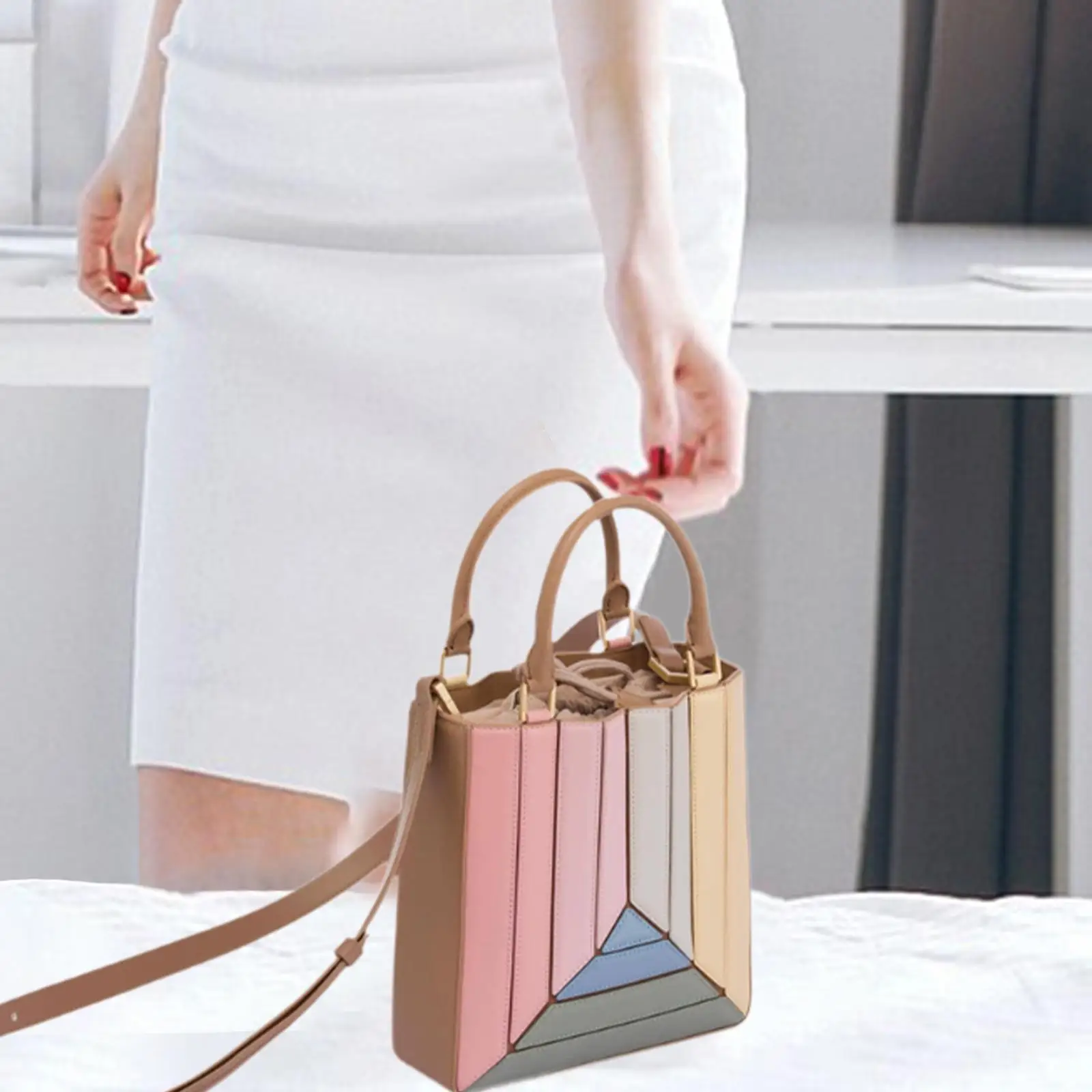 

Splicing Bag Handbag Fashion Multifunctional Portable Soft Crossbody Bag Women Satchel for Christmas Thanksgiving Day Dating