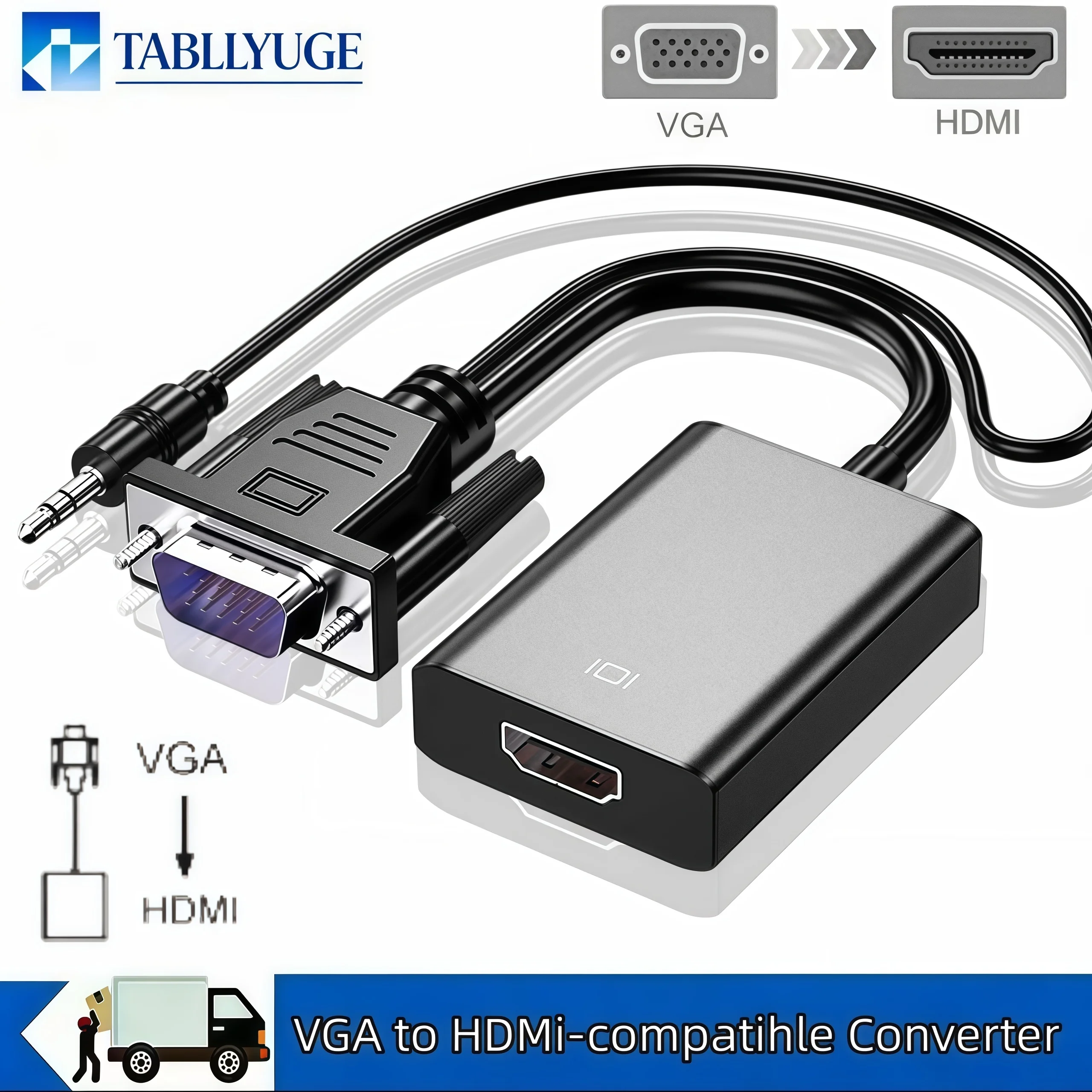 Hdmi Vga Adapter - محول من VGA إلى HDMI مع