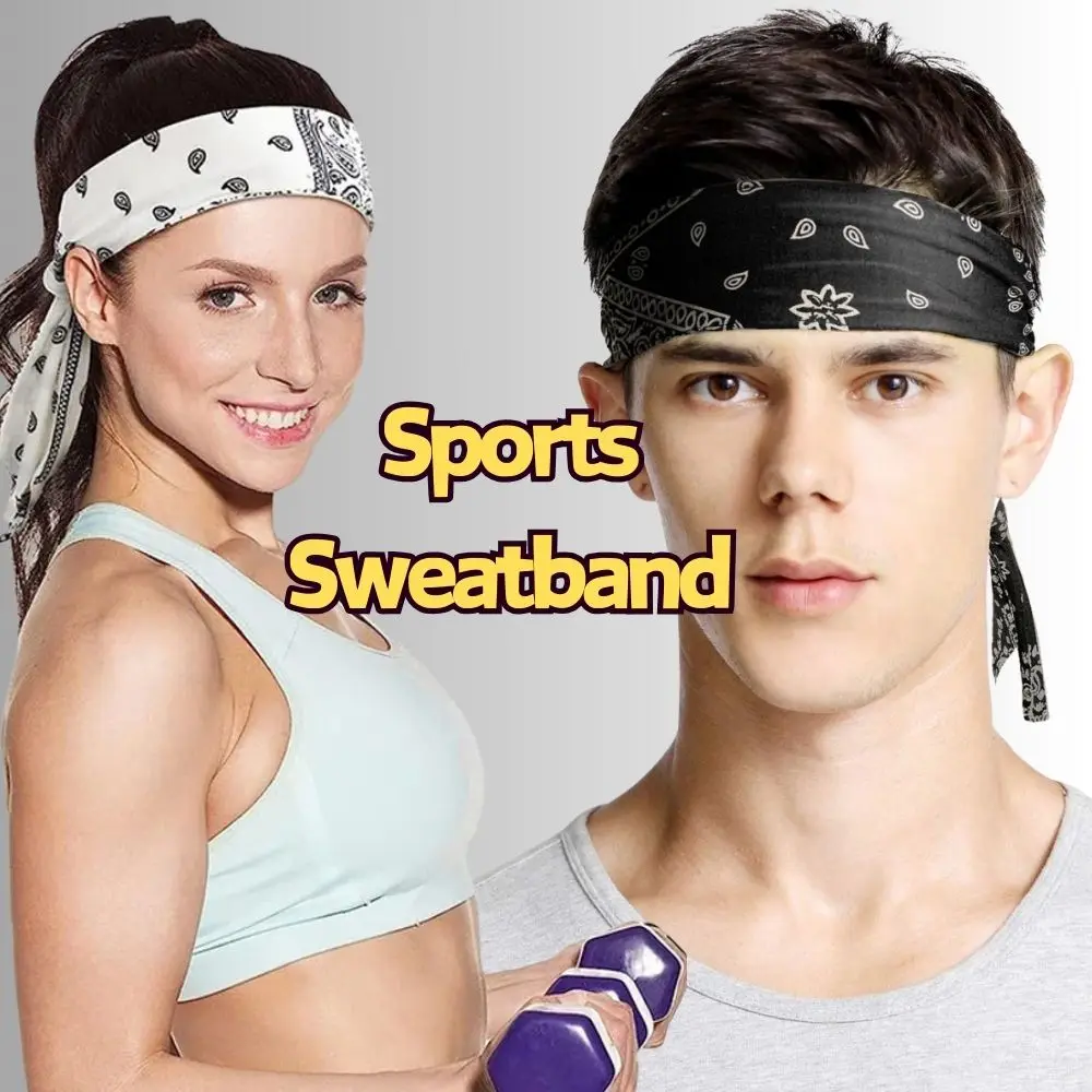 Hot Men Women Gym Tennis Sweatband Fashion Cashew Print Fitness Yoga Elastic Band Boy Girl Teens Headband Athletics Hair Bands