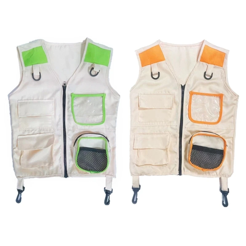 Outdoor Adventure Vest  Top for Kid Girls Boy Explorers Vest Fishing Suit Adventure Costume Stage Performances Vest