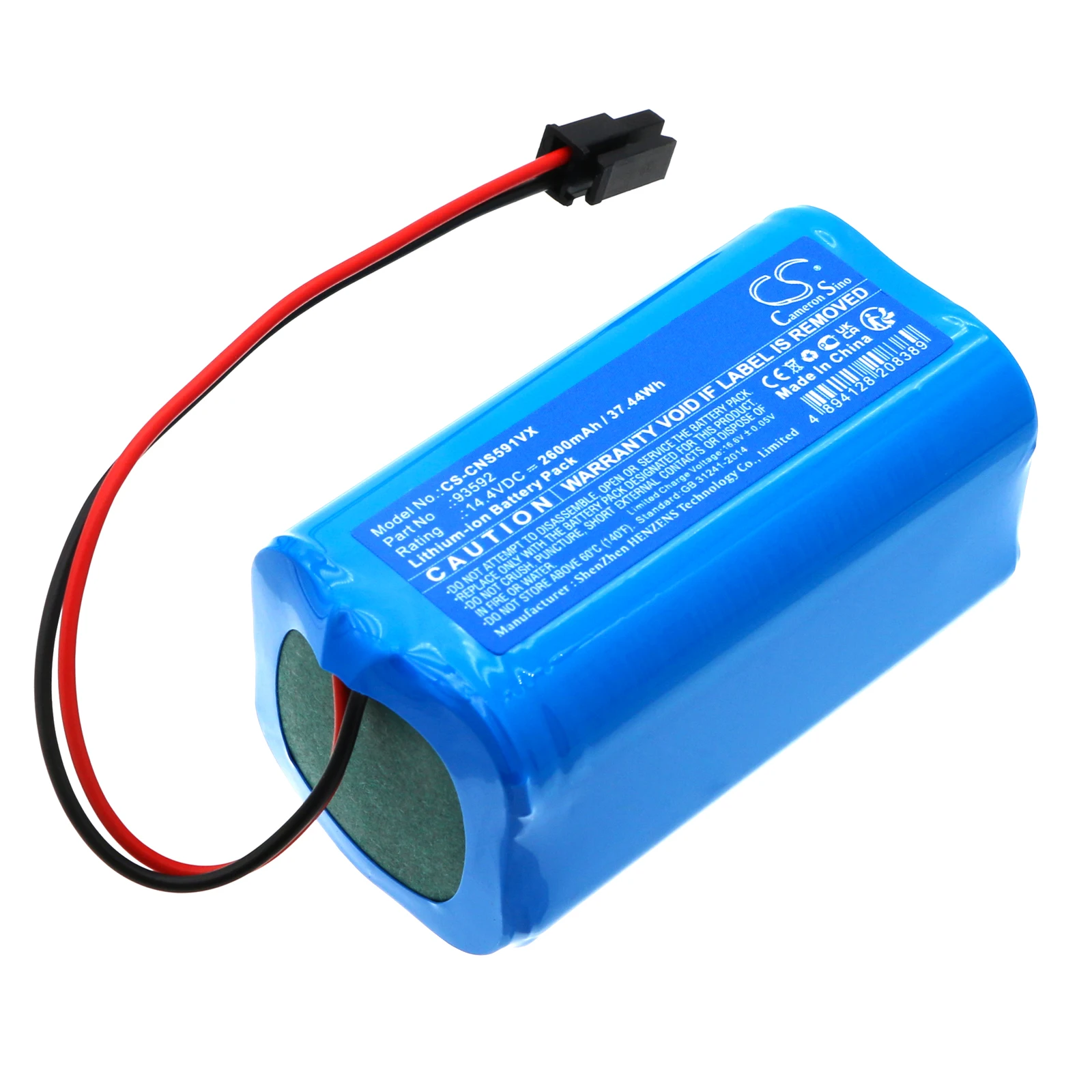 Baterai pengganti CS untuk CECOTEC Conga 5290 Ultra Home 93592 2600mAh / 37.44Wh