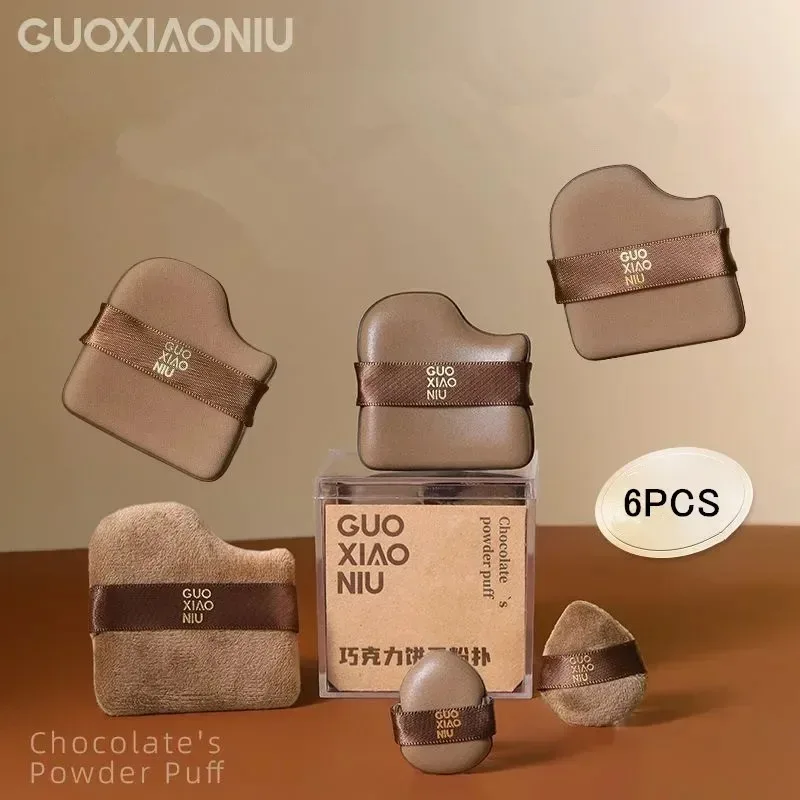 GUOXIAONIU 6pcs/box Makeup Blender Puffs Loose Powder Foundation BB Cream Cosmetics Applicator Sponge Dry Wet Make Up Tool Set