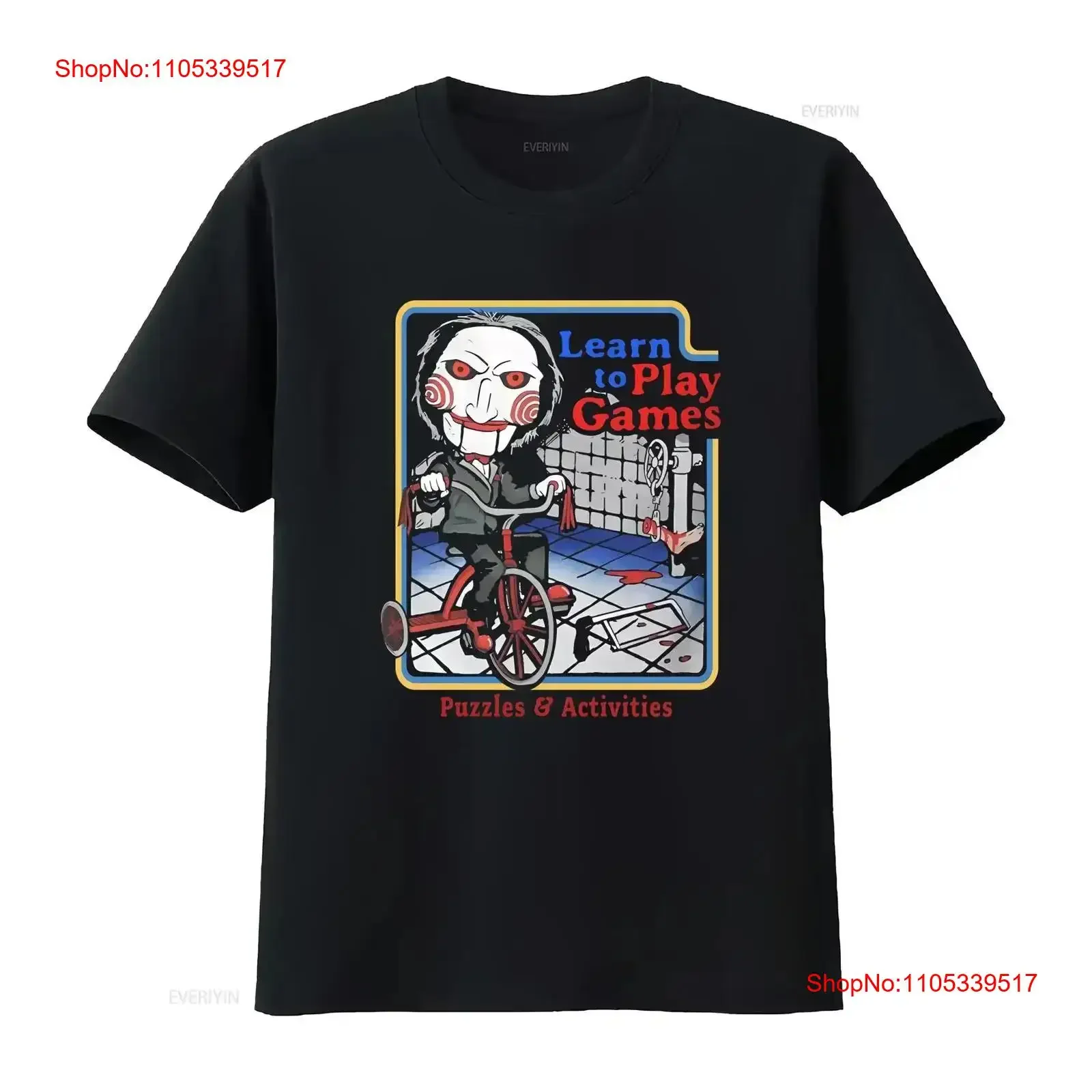 Camiseta negra oficial Saw Jigsaw Billy Puppet Learn to Play Games, nueva, divertida, vintage, lavada, ligeramente suave, elegante y vintage
