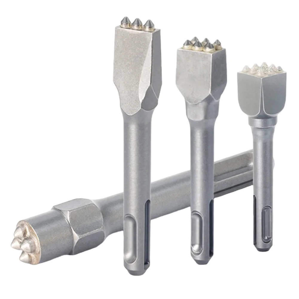 

4 Pieces Bushing Hammer Head Concrete Bushing Bits for Demolition Hammer Application on Concrete Marble Metal Construction
