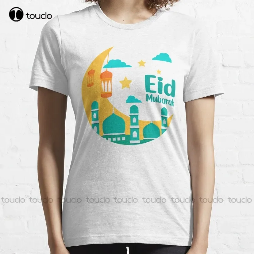 Eid Alfitr Mubarak Kareem - Eid Mubarak Arabic T-Shirt Womens Tshirt Tee T Shirts Digital Printing Breathable Cotton Hip Hop
