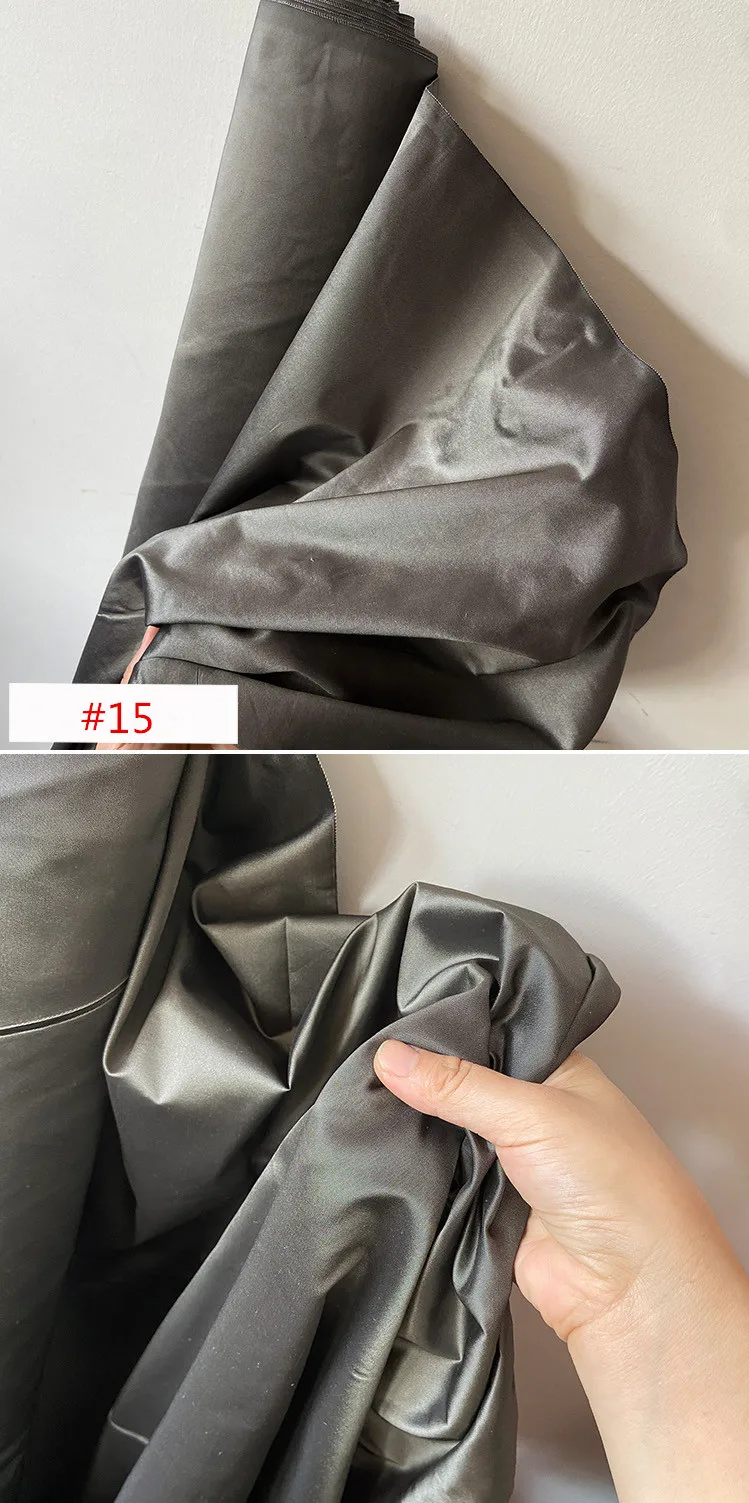 Beliebter, hochwertiger, 100 % reiner Seidenstoff, Taft, einfarbig, einfarbig, für Damen, gesunde Kleidung – Detail 10
