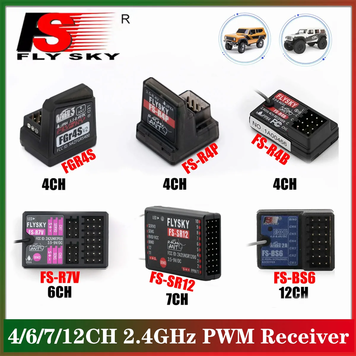 Flysky 4/6/7/12CH 2…