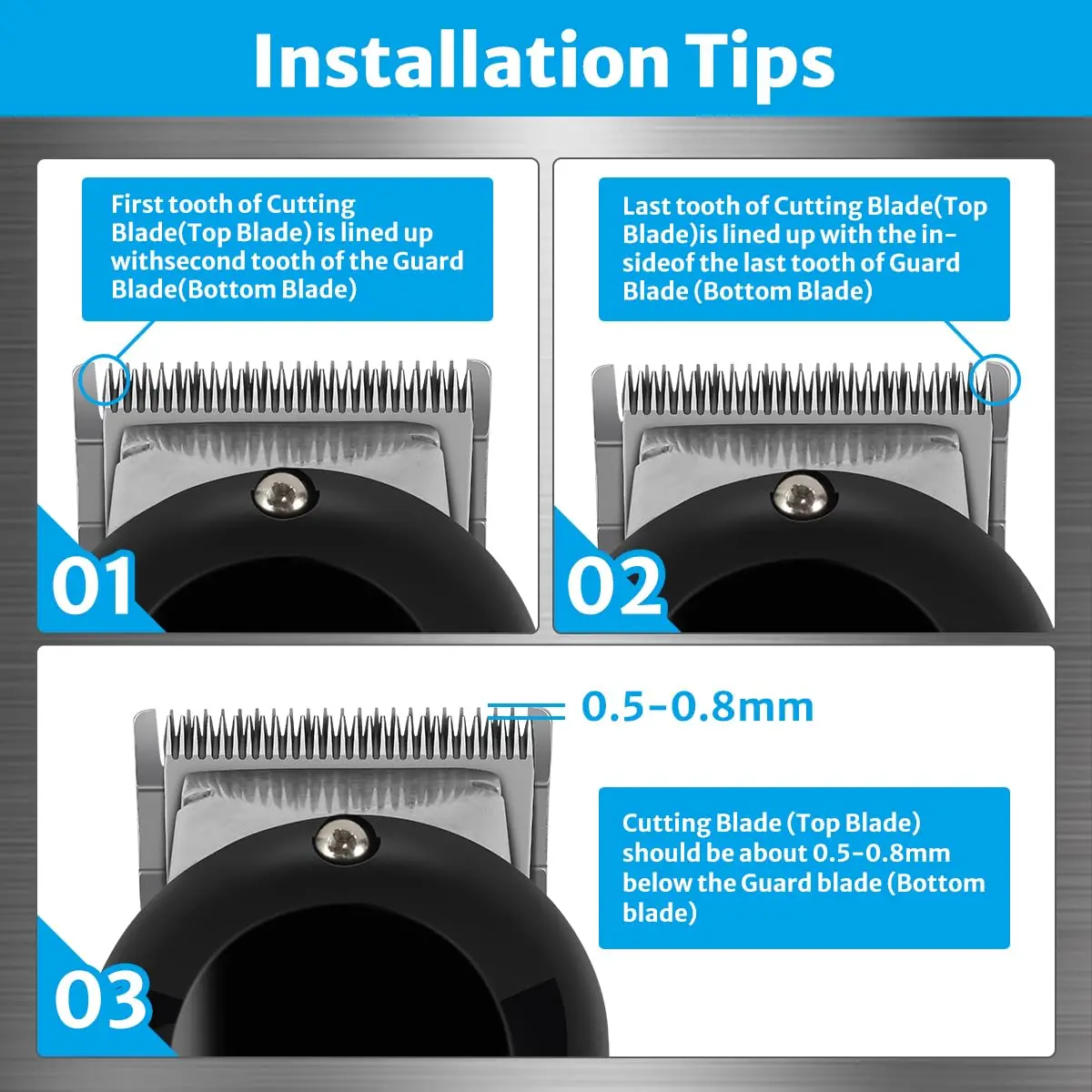 Professional Replacement Clipper Blades 2 Holes Adjustable Hair Clippers Blades Compatible with WAHL Cordless Hairdressing Tools image 5