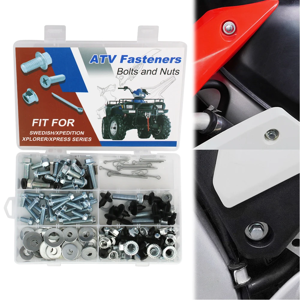 For POLARIS SWEDISH 400L BIG BOSS 500 MAGNUM SPORTSMAN 50 500 SPORT 400 160PCS ATV Body Engine Plastics Frame Exhaust Bolts Kit