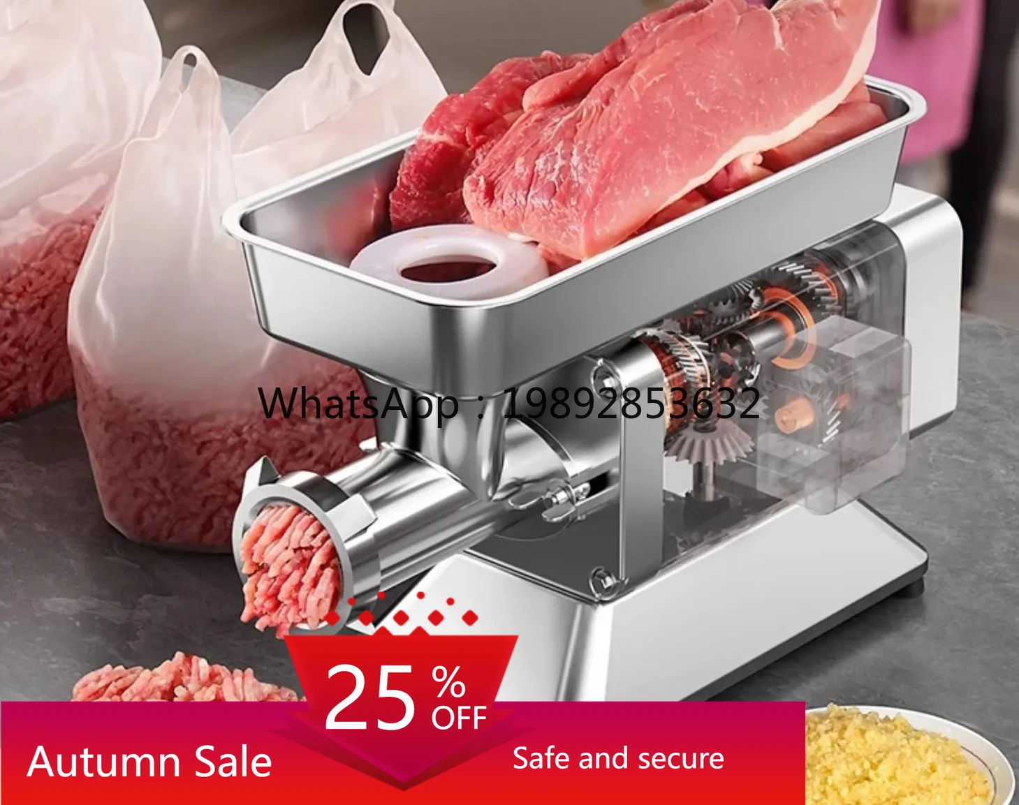 

ZZ Commercial Meat Grinder High Power Electric Stainless Steel Minced Meat Automatic Multifunctional Enema Machine