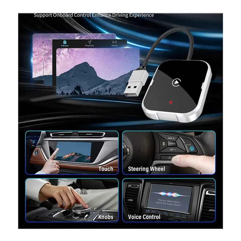 유선 자동차 연결을 위한 무선 카플레이 어댑터 USB 동글 자동 연결 플러그 앤 플레이는 아이폰에서 작동합니다
