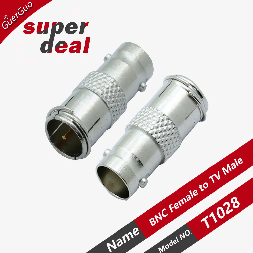 2PCS BNC Female to F Male Quick Plug Q9 RCA TNC Female Monitoring Connector F Quick Straight Plug BNC Adapter TV Male Connector