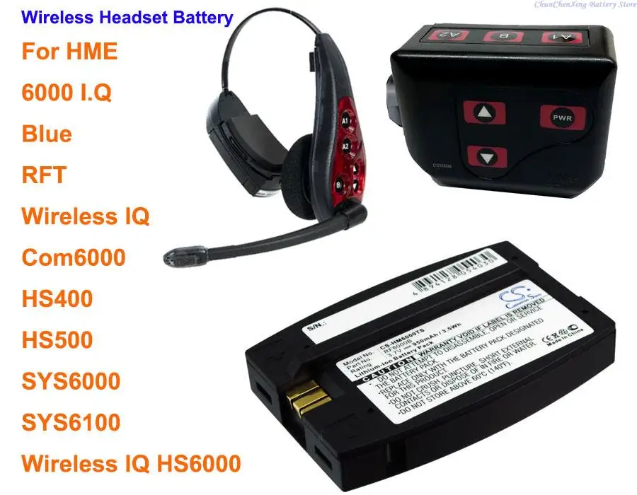 100% NEW 950mAh Battery RF6000B for HME Com6000, HS400, HS500, HS6000, RFT, SYS6000, SYS6100, Wireless IQ, 6000 I.Q, Blue,