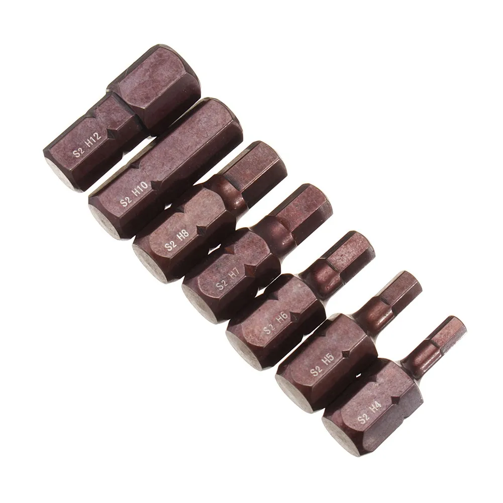 

Metal Hex Bit Set 7pcs H4 H5 H6 H7 H8 H10 H12 for For impact Driver and Rotary Drill Tools 30mm and 75mm Options