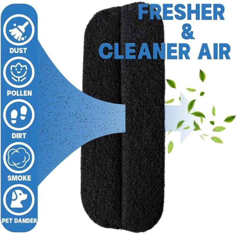 Filtro de ventilador de techo de 12 piezas, cáscara de coco activado, filtros de aire de carbono, autoadhesivo, hoja superior, mantiene el aire fresco, duradero