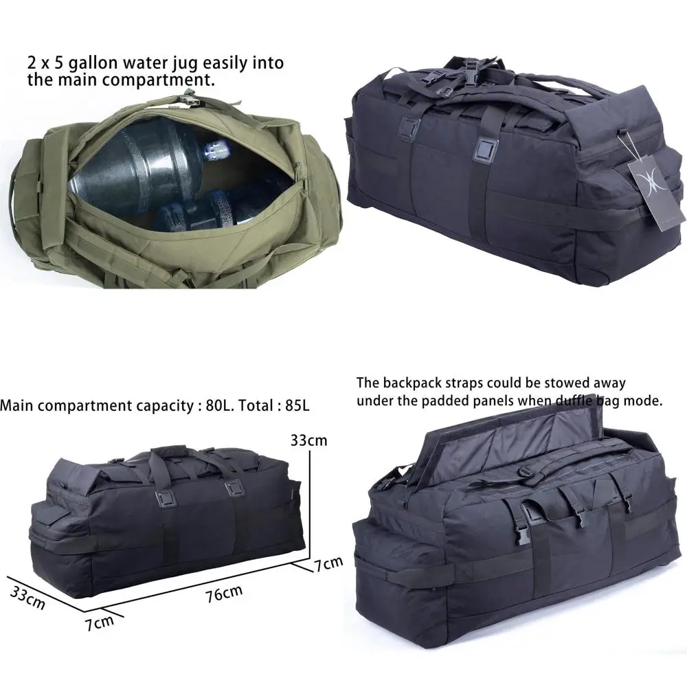 Mochila Táctica Militar de 85L para Equipo de Campo y Despliegue del Ejército