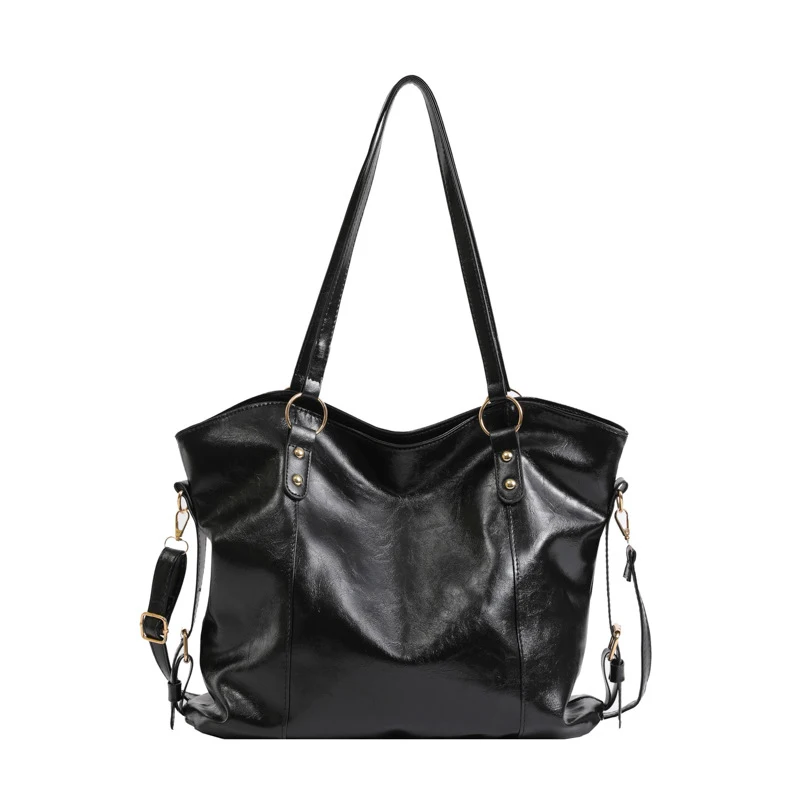 

Стильная большая вместительная модная женская сумка через плечо в стиле ретро, новая большая сумка, повседневная сумка через плечо из искусственной кожи