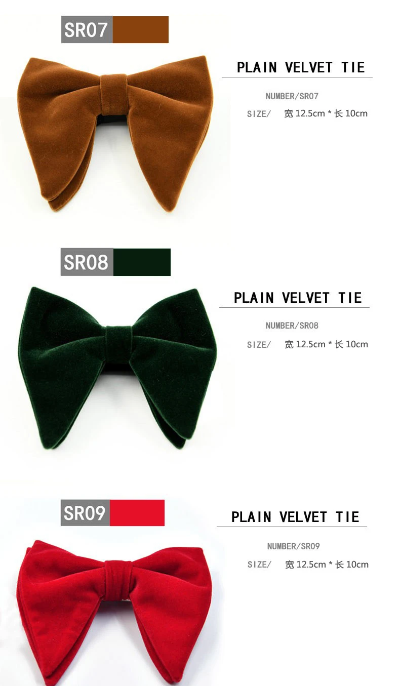 Handgefertigte Übergroße Samtfliege für Herren, Verstellbare Fliege, Perfekt für Formelle Anlässe, Hochzeiten, Smoking-Anzüge und Accessoires – Detail 18
