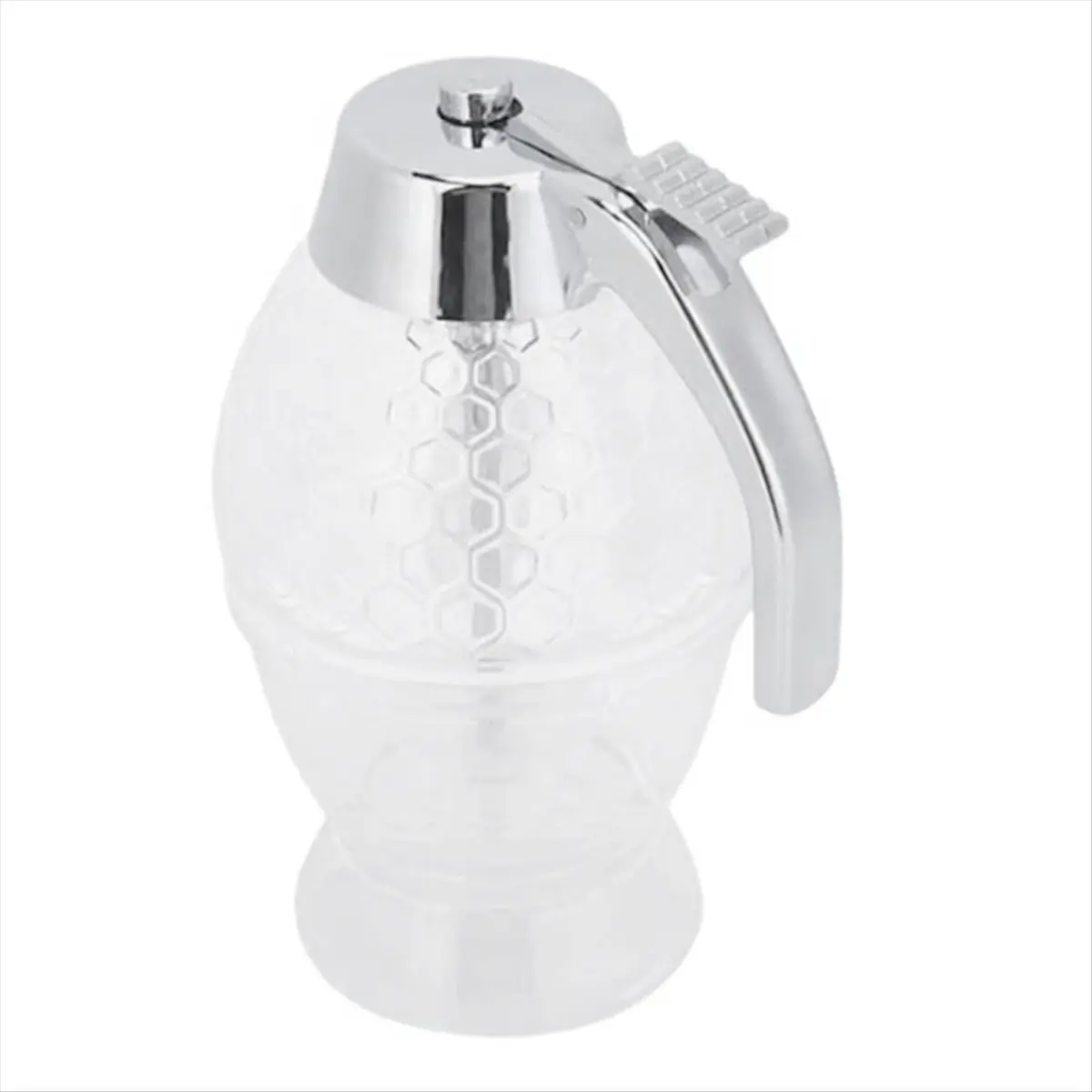 BHBL Honey Dispenser Syrup Jar and Stand Honeycomb Shaped Pot No Drip Dispenser for Precise Serving