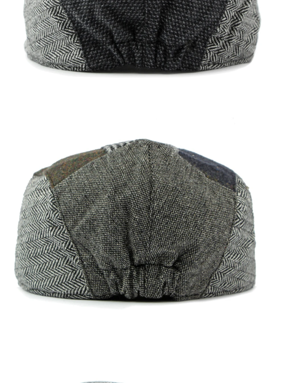 HT4295 Baskenmützen Frühling Herbst Winter Woll-Baskenmütze Patchwork Kariert Künstler-Malermütze Herren Damen Ivy Flachmützen Unisex Baskenmütze – Detail 8