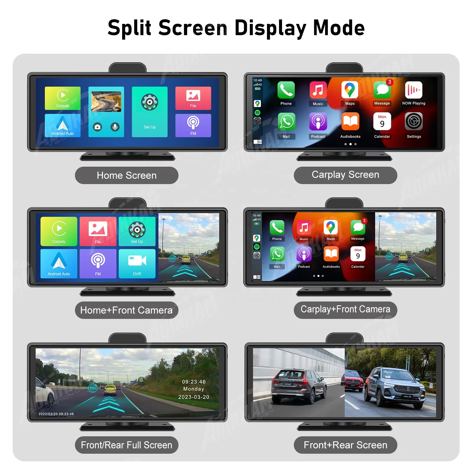 10.26-inch Center Console Driving Recorder 4K High-definition Dual Recording Phone Screen Projection CarPlay Driving Recorder