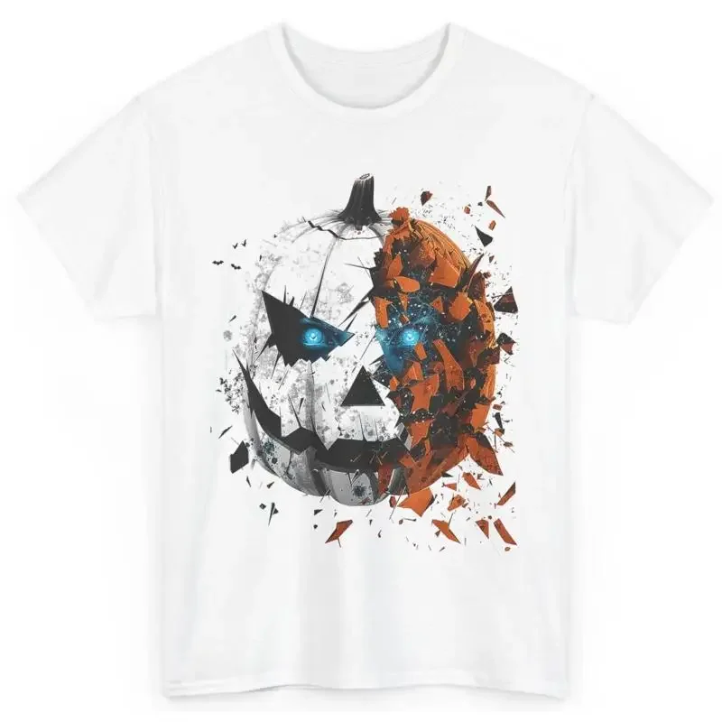 

Exploding Pumpkin Graphic Men's Cotton T-Shirt Halloween