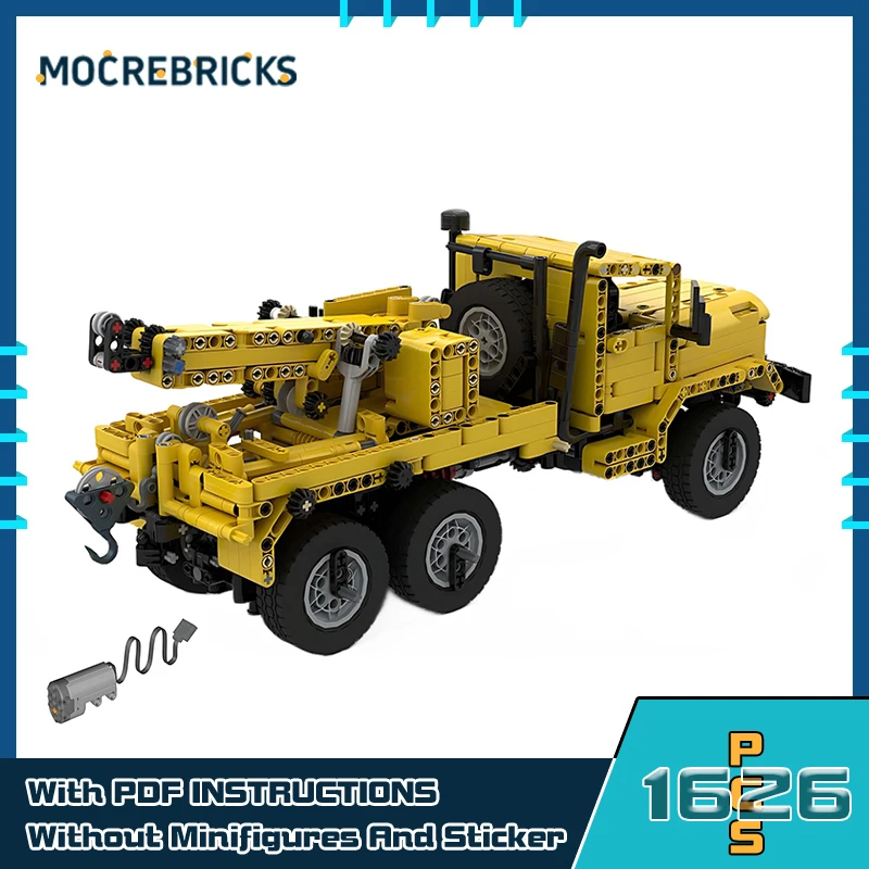 City Series AM General M936 Wrecker Building Blocks DIY Advanced Trailer Assembly Bricks Electric Toys Children's Birthday Gift